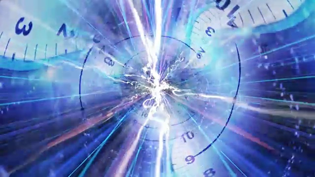 详情图-时钟隧道动画，渲染，时间旅行概念
