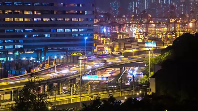 繁忙的道路和货物装载港的时间延迟。香港4 k