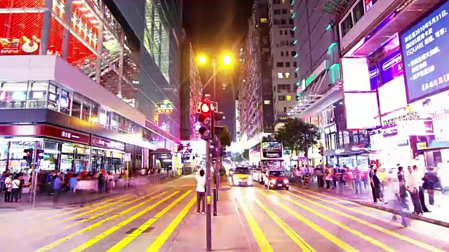 尖沙咀。香港夜景，4K放大拍摄。