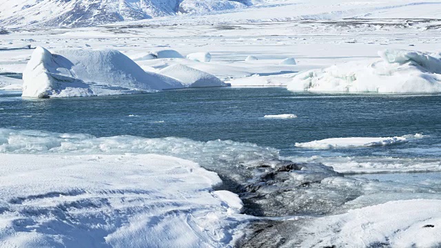 详情图-冰岛Jokulsarlon冰川泻湖的冰块的Cinemagraph