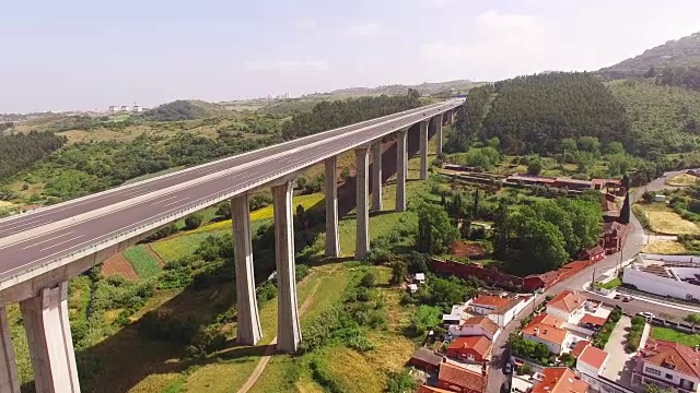 葡萄牙现代公路鸟瞰图