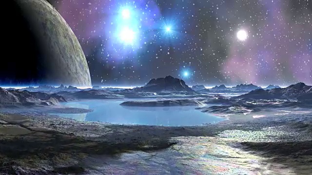 詳情圖-一個巨大的月亮在天空外行星