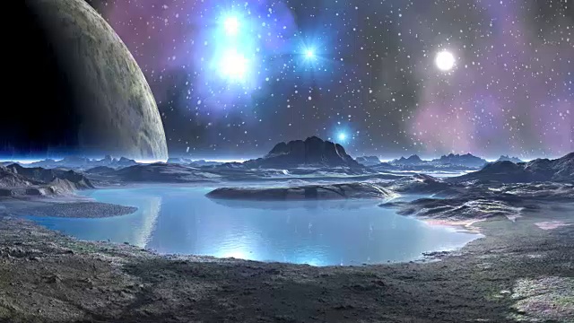 詳情圖-一個巨大的月亮在天空外行星