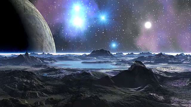詳情圖-一個巨大的月亮在天空外行星