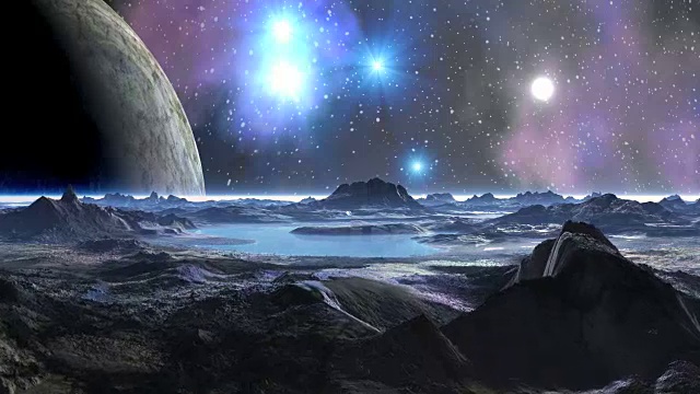 詳情圖-一個巨大的月亮在天空外行星