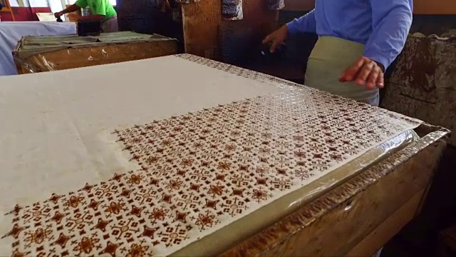 印在印度尼西亚制作蜡染的织物上