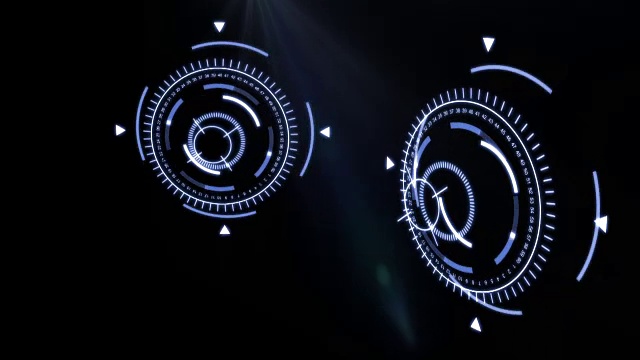 配对舒雷什基飞行与flair光效果。黑暗的背景。科幻幻想未来图形运动动画。旋转蓝色抽象shureshki。高科技技术运动。图形的内容