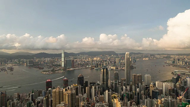 日落魔术时间推移视频香港从维多利亚山顶