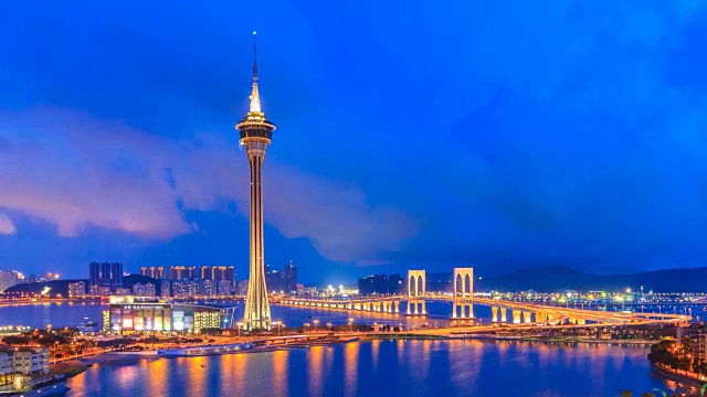 详情图-澳门塔和澳门桥，从夜到昼，澳门中国