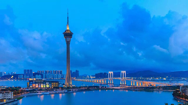 详情图-澳门塔和澳门桥，从夜到昼，澳门中国