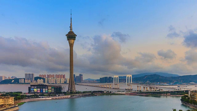 详情图-澳门塔和澳门桥，从夜到昼，澳门中国