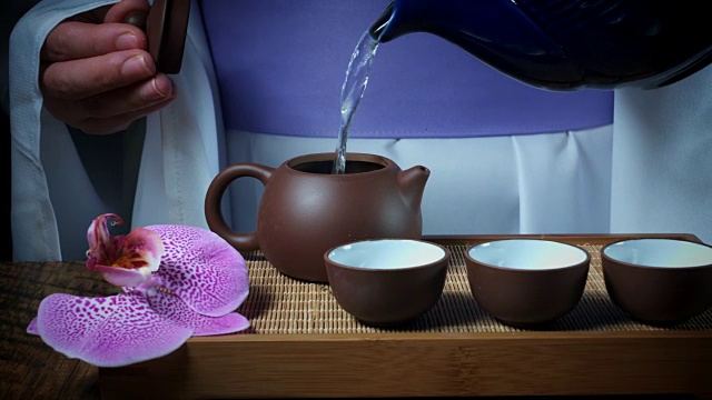 4k日式茶道，加热水