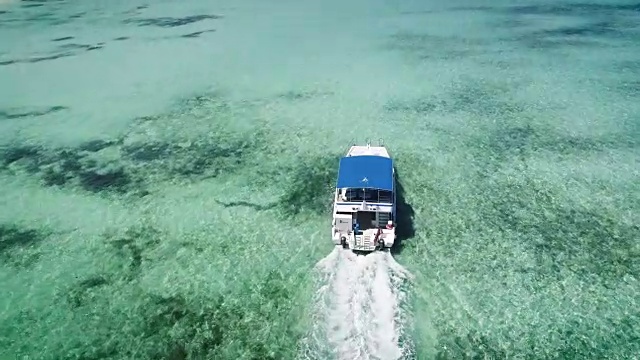 详情图-在蓬塔卡纳海滩附近加勒比海航行的快艇或游艇