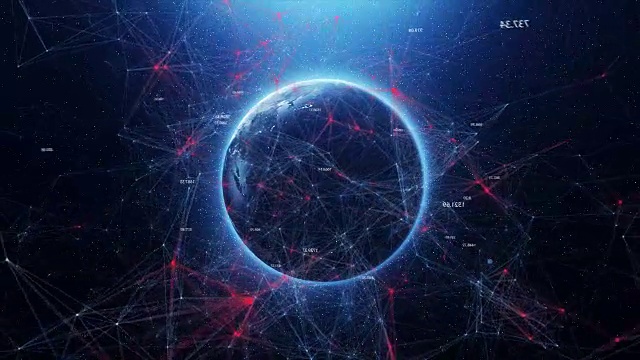 太空中的地球和八卦的抽象世界