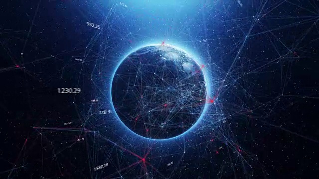 详情图-太空中的地球和八卦的抽象世界