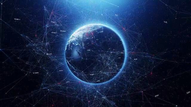 详情图-太空中的地球和八卦的抽象世界