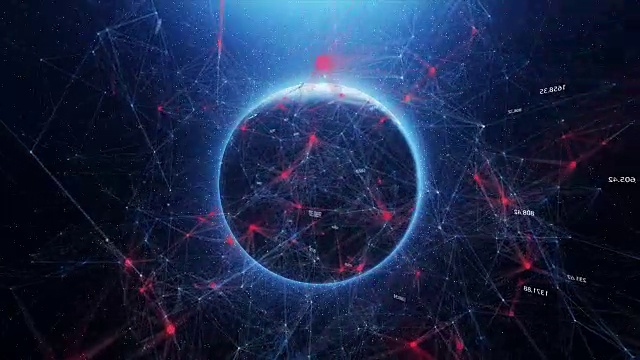 详情图-太空中的地球和八卦的抽象世界