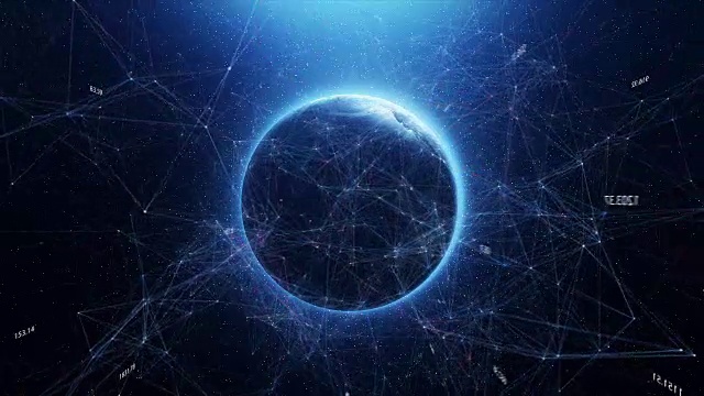 详情图-太空中的地球和八卦的抽象世界