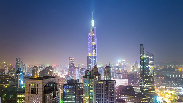 中国南京夜景的一段时间