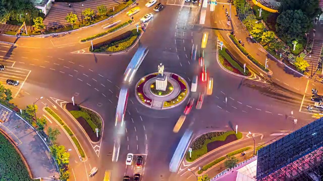 詳情圖-中國南京最繁忙的公路夜景，新街口，南京地標(biāo)