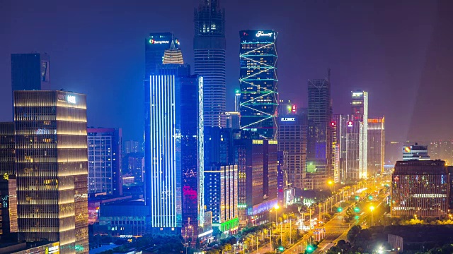 詳情圖-中國南京河西新城夜景的時間流逝