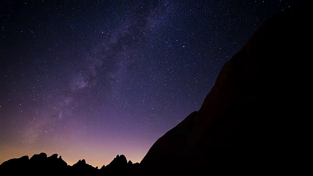 来自约书亚树国家公园的英仙座流星雨与银河系时间流逝