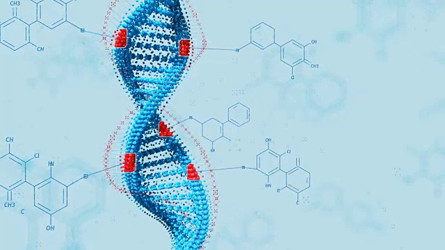 生物工程基因改造转基因生物。设计DNA的概念。白色背景。