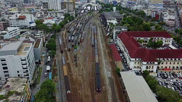 4K曼谷火车站鸟瞰图
