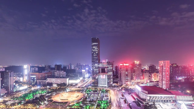 中国武汉夜景的一段时间