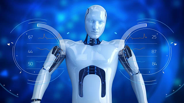 詳情圖-人形男性機器人緩慢旋轉與數字輪轂