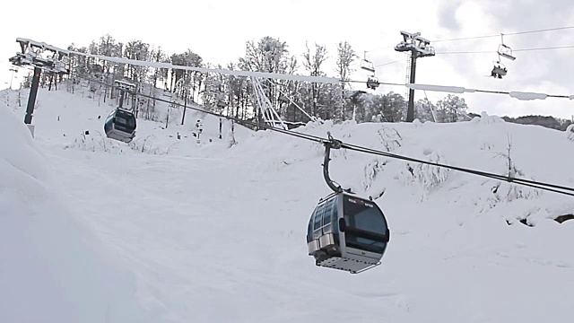 滑雪胜地索契的缆车铁路