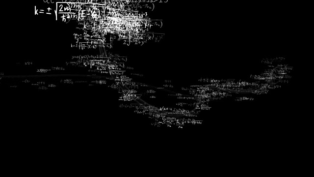 数学代码数字动画，渲染，背景，阿尔法磨光，循环