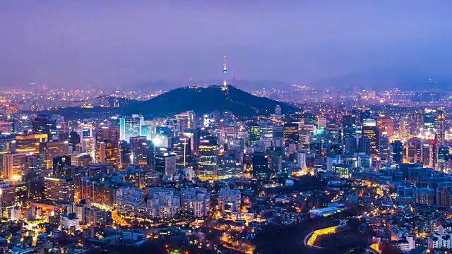 详情图-韩国首尔夜景及汉城塔。