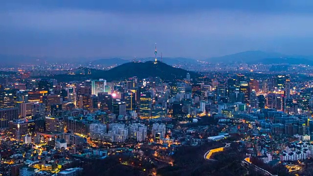 详情图-韩国首尔夜景及汉城塔。
