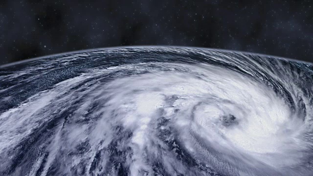 来自太空的飓风风暴龙卷风，卫星图像。