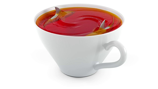 茶杯里的鲨鱼。循环。