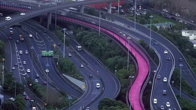 奥克兰中央高速公路交汇处城市鸟瞰图