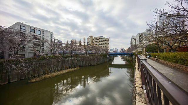 东京目黑河公园，翻滚的云升起