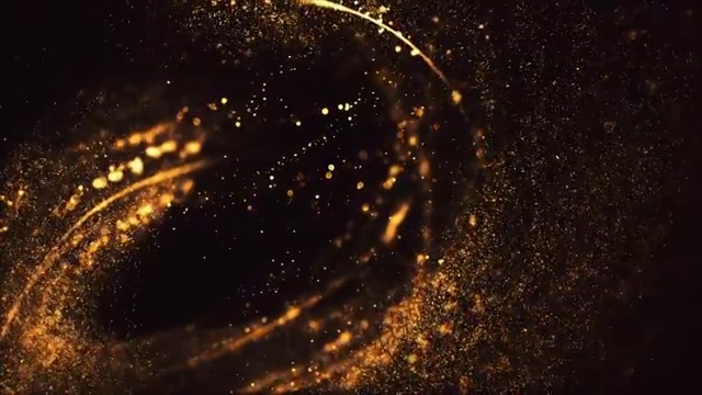 4k高细节粒子流-循环(金色和黑色)