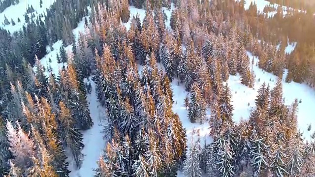 飞越冬境，雪山覆盖冬景