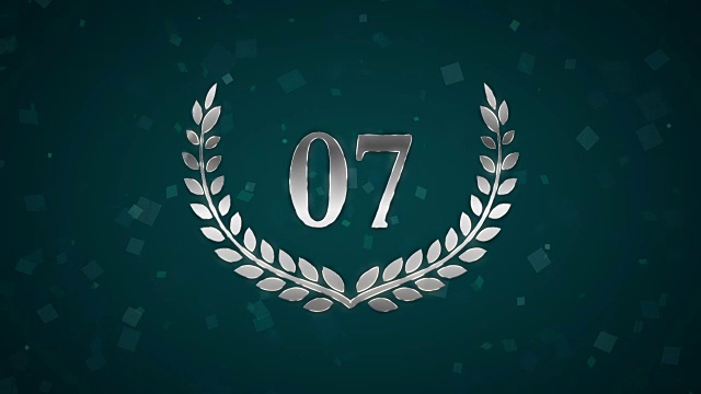 详情图-倒计时从10到0，动画金属树叶和背景形成与阿尔法通道