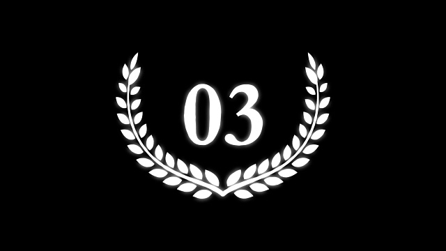 详情图-倒计时从10到0，动画金属树叶和背景形成与阿尔法通道