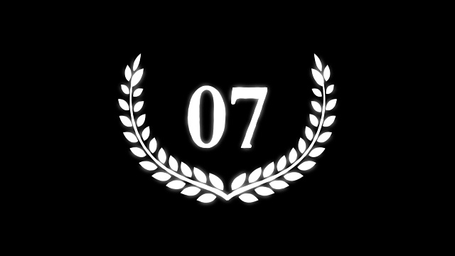 详情图-倒计时从10到0，动画金属树叶和背景形成与阿尔法通道
