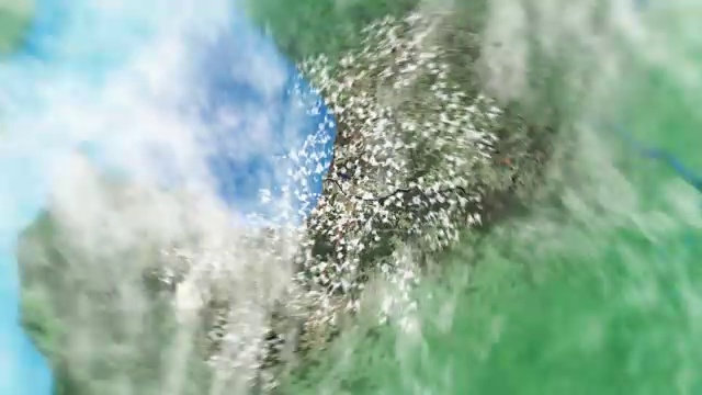 詳情圖-縮小地球(穿過云層到太空中)