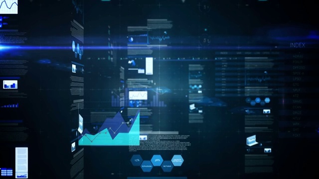 数字合成财务图表4k