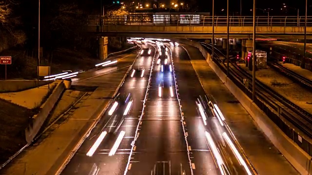 高速公路灯时间流逝