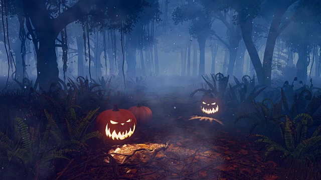 詳情圖-萬(wàn)圣節(jié)的南瓜在神奇的夜森林