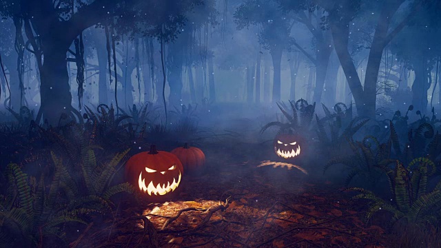 詳情圖-萬(wàn)圣節(jié)的南瓜在神奇的夜森林