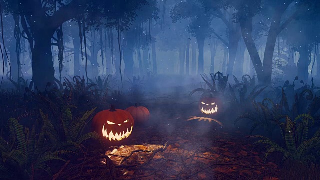 詳情圖-萬(wàn)圣節(jié)的南瓜在神奇的夜森林