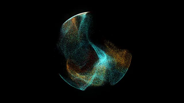 4K运动背景爆炸粒子和球体。